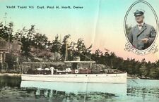 C.1910 Deep Sea Fishing Yacht Topaz VII w/ Captain Hand-Colored Postcard P166 picture