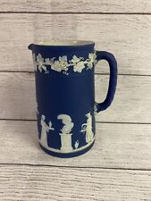 Wedgwood Neo-Classical  Dark Blue Jasperware The Three Graces Pitcher 6.25” tall picture
