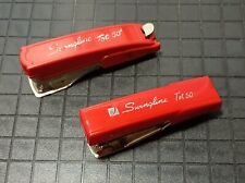 Lot of 2- Vintage Swingline Red Tot 50 Miniature Miniature Staplers.  picture