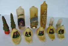 Antique Carved Austrian Wax Candles, Dioramas, Nativity, Austria. Pears. picture