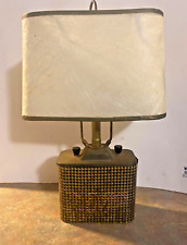 RARE Vintage Coleman Art Deco Camping Lantern  with Fiberglass Shade Works picture