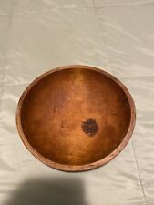 Vintage Wooden Munising Dough Bowl Oval Round 11”Primitive Signed picture