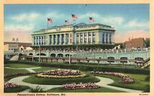 Postcard MD Baltimore Pennsylvania Station Posted 1944 Linen Vintage PC H5462 picture