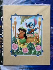 2020 Disney Parks June Kim Deluxe Matte Print Lilo & Stitch Hula Time 18” x 14” picture