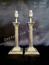 Pair Of  Eleganct Corinthian Column Antique Georgian/Victorian SilveTable Lamps  picture