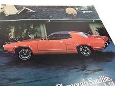Plymouth Satellite V8 1972 Vtg Car Ad Chrysler Automobile Magazine Print Hoop  picture