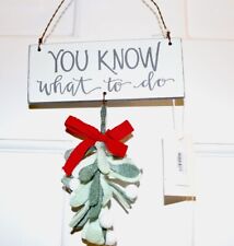 Mistletoe YOU KNOW WHAT TO DO Ornament Small Sign Holiday Birds Nest Gifts picture