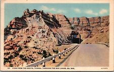 1934 Badlands SD Tunnel Pinnacles Cedar Pass Rd Obliterated '40 Linen Postcard  picture