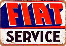 Metal Sign - Fiat Service - Vintage Look Reproduction picture