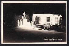 Oklahoma-Sand Springs-Real Photo-Library-Art Deco-Statue-Vintage RPPC Postcard picture