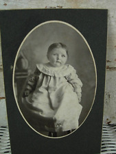 Old Vintage Antique Cabinet Photo Oval Young Baby Girl Beautiful Eyes picture