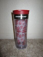 Starbucks 2009 red Christmas tree clear tumbler drinkware sealing lid picture