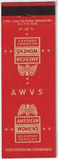 AWVS American Women's Voluntary Services FS Empty Matchbook Cover picture