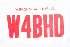 1957 Amateur Ham Radio QSL Card Arlington Virginia W4BHD Nelson Seese picture