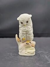 Cybis Snowy Owl On Branch Bisque Porcelain Vintage Figurine Made in NJ USA 4