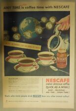 Nescafe' Coffee Ad: Any Time is Coffee Time  from 1930's 11  x 15 inches picture