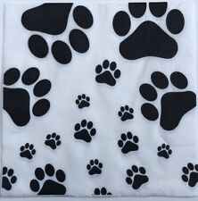 two Individual Dog Cat Paw Prints paper Luncheon napkins Decoupage Animal picture