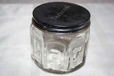 Vintage Antique Barbasol Shaving Cream Embossed Glass Jar w/Lid picture