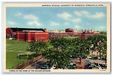 c1930's Memorial Stadium University Of Minnesota Minneapolis MN Vintage Postcard picture