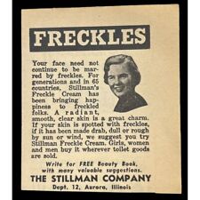 Stillman Freckle Face Cream Mini Print Ad Vintage 1950s Aurora IL picture
