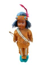 VTG Native American Indian Doll Made By Cherokees NC Qualla Reservation Suede picture
