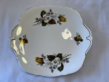 Vintage Royal Windsor Fine Bone China Yellow & White Rose Cake Plate picture