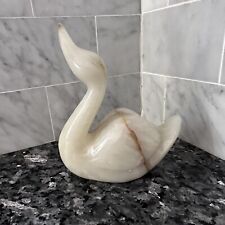 Vintage White Onyx Goose Paperweight Figurine picture