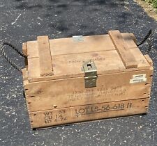 Vintage US Hand Grenade Frag Delay M67 Ammo Wood Shipping Box Crate April 1973 picture