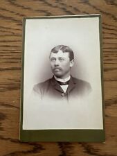 1870s Vintage Cabinet Card CDV Photo Portrait Gentleman with Mustache, 4”x6.5” picture