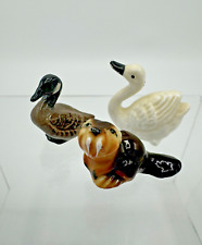 Hagen Renaker Lot of 3 Canada Goose White Swan Beaver Miniature Figurines VTG picture