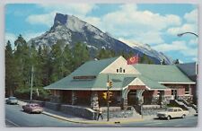 Banff Alberta, Canadian Imperial Bank of Commerce, Mt Rundle, Vintage Postcard picture