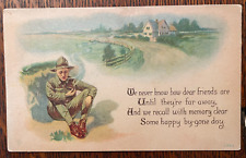 Vintage Humorous Postcard 1907-15 Military - We Never Know How Dear Friends Are picture