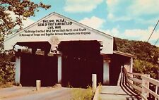 West Virginia Philippi Covered Bridge Allegheny Mtns Civil War Vtg Postcard A48 picture