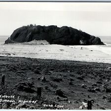 c1940s US Hwy 1 Highway CA RPPC Point Sur Lighthouse San Simeon Roosevelt A164 picture