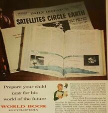 Vintage Magazine Ad 1958 World Book Encyclopedia Set Satellites Circle Earth  picture
