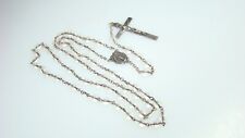 Antique Sterling Rosary w Pools of Light Style Beads & Crucifix picture
