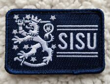 Finnish Coat of Arms Sisu Blue And White or Black and White Morale Style Patch  picture