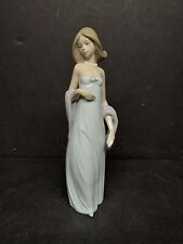 Lladro Spain Porcelain Ingenue Figurine #5487 Young Woman Blue Dress - No Box picture