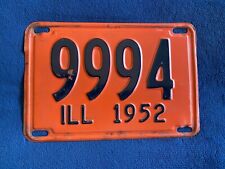 1952 Illinois Passenger Shorty License Plate # 9994 picture