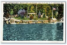 1934 Battleship Rock Between Sixth Seventh Lake Inlet Adirondack Mts NY Postcard picture