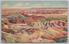 Linen~Air View Painted Desert Arizona~Vintage Postcard picture