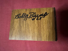 Bobby Plump signed 3.5 x 5 Wood floor tile autographed 1954 Milan State Champs picture