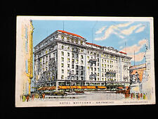 Vintage Hotel Whitcomb San Francisco CA Linen c1938 Postcard 1c Franklin Stamp picture
