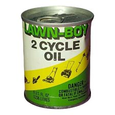 Vintage Unopened Lawn Boy 8 Ounce 2-Cycle Engine Oil full can Pull Tab Tin Can picture