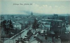 c1907 Postcard; Marion IN Birdseye Town View Grant County Unposted Nice Blue Ink picture