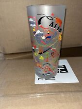 Vintage California Souvenir Frosted Glass Catstudio 2007  Tumbler Hollywood picture