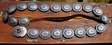 Old Pawn 1950's Navajo Handmade Hand Stamped Sterling Silver 20 Concho Belt picture