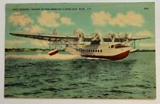1939 Pan American Postcard PAA Pan Am Clipper Ship Miami Florida Takeoff Airline picture