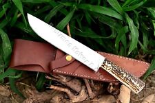 Custom Made Hand Forged 5160 Spring Steel Forrest Bowie with Stag/Antler Pads picture