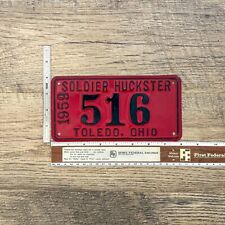 Original TOLEDO, OHIO 1959 Soldier Huckster License Plate - #516 - Nice Plate picture